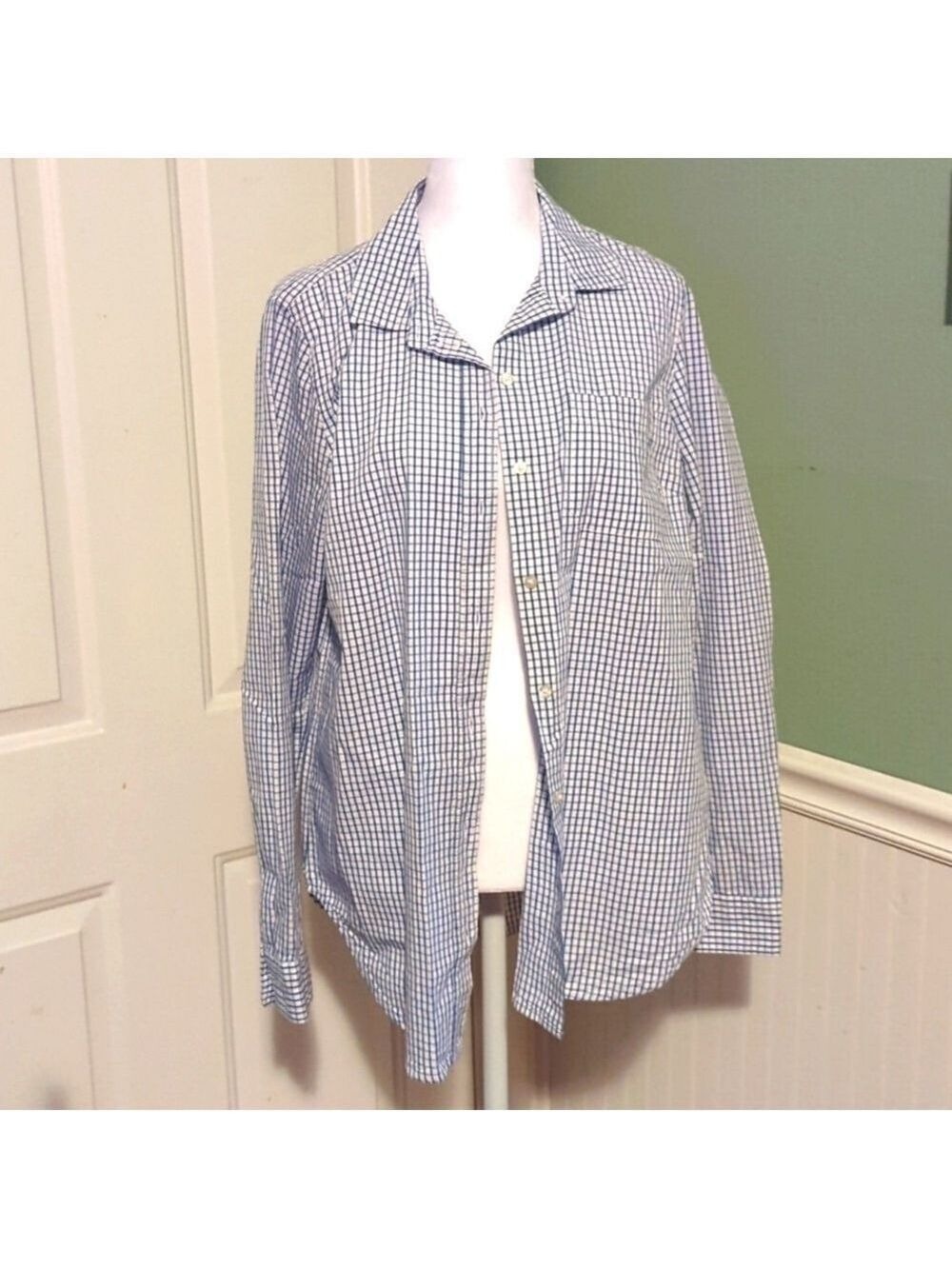 Old Navy Women's Long Sleeve Collared Shirt Medium Checkered